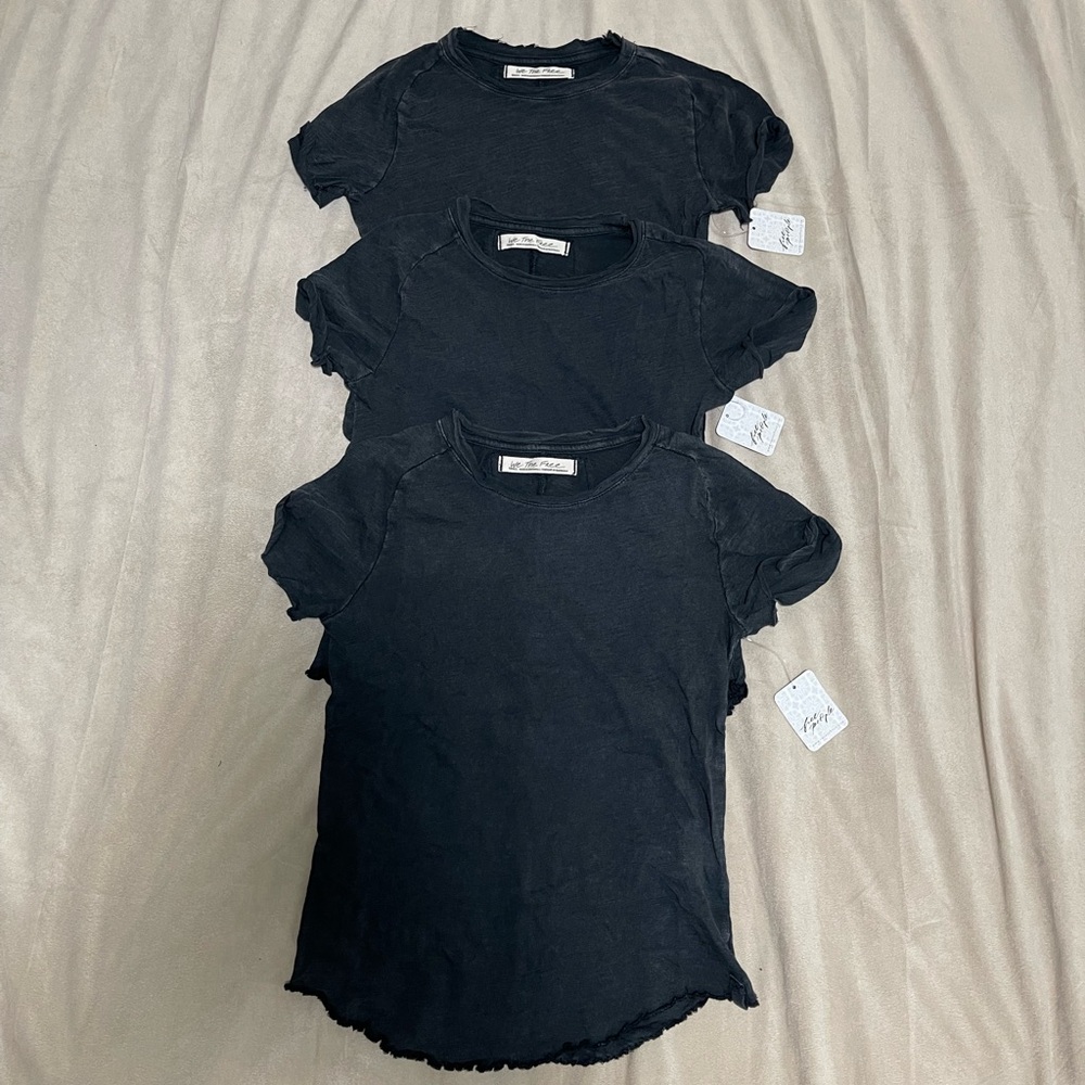 3 Piece Bundle Free People Be My Baby Tees Small NWT